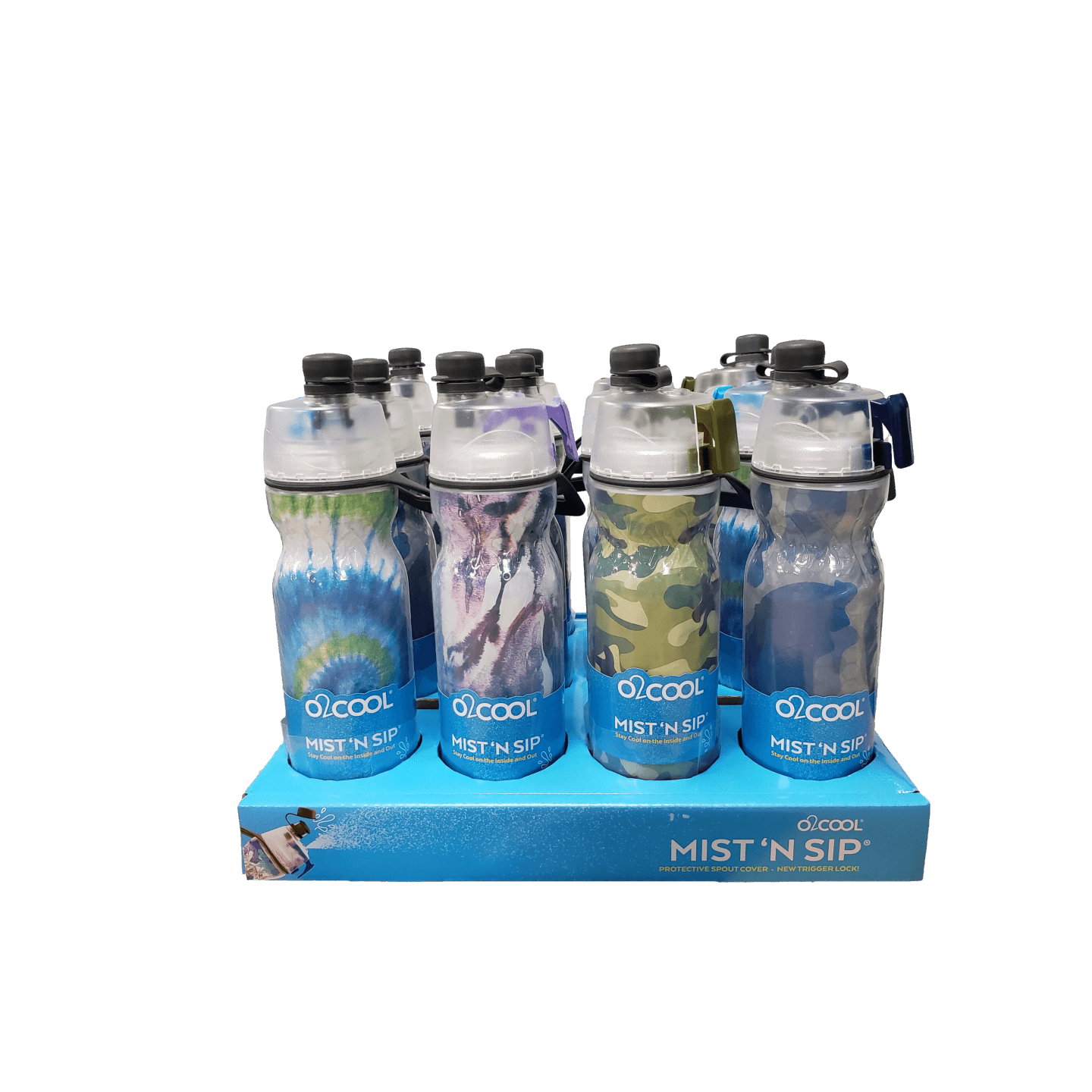 O2Cool Mist ‘N Sip Insulated Arctic Squeeze 20oz Water Bottle Variety 12 pack