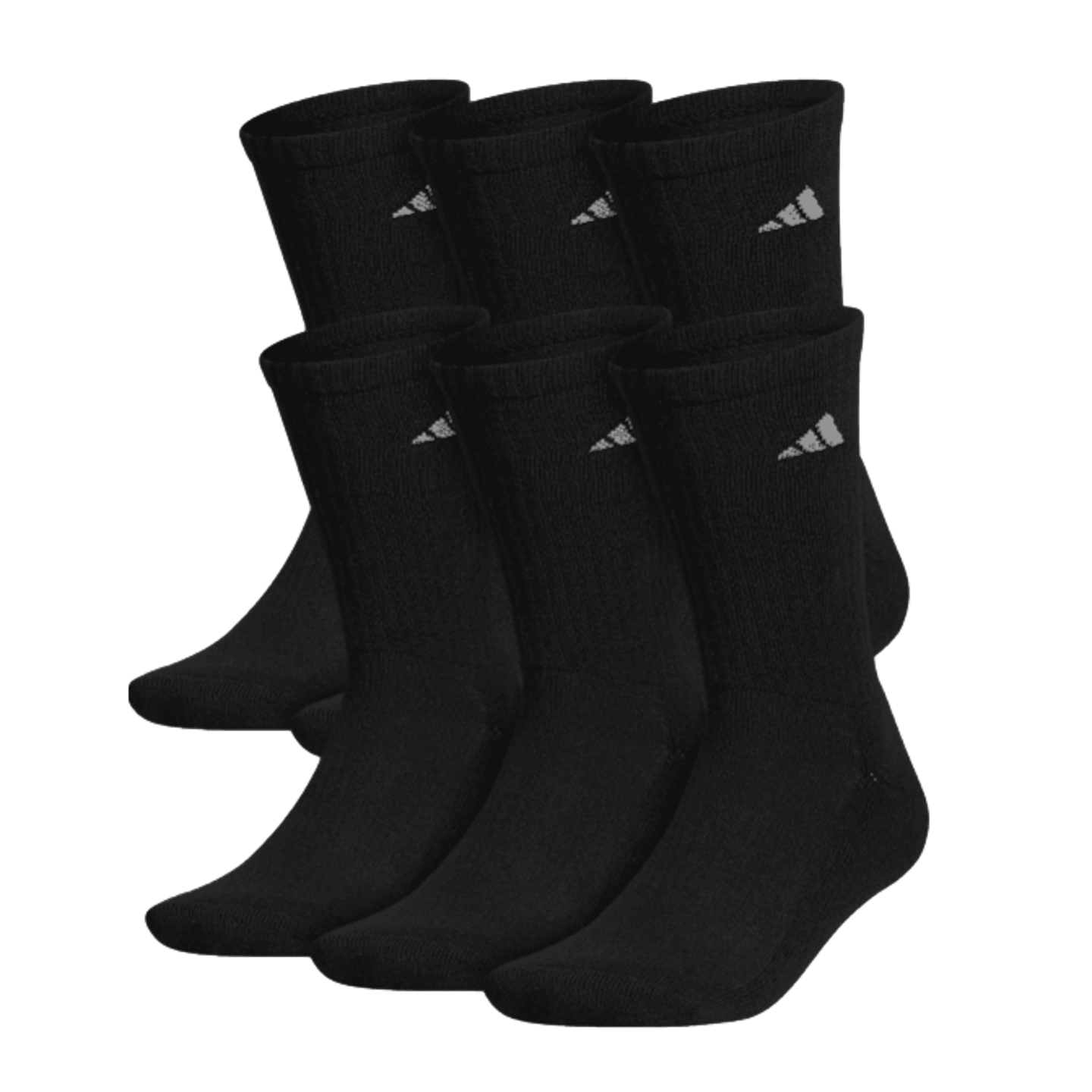 Adidas Athletic Cushioned Crew Socks (6 pk) - Black 5140230