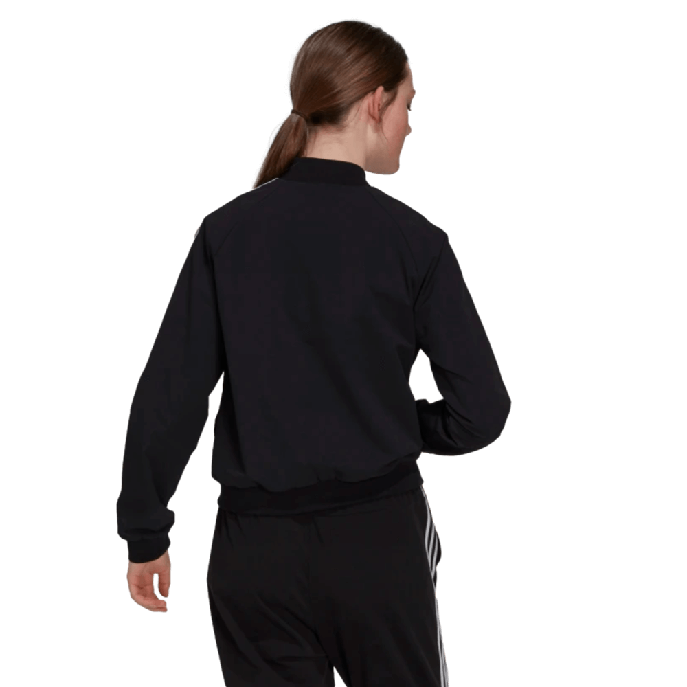 Adidas Essentials 3 Stripe Woven Womens Track Jacket - Black GS1352