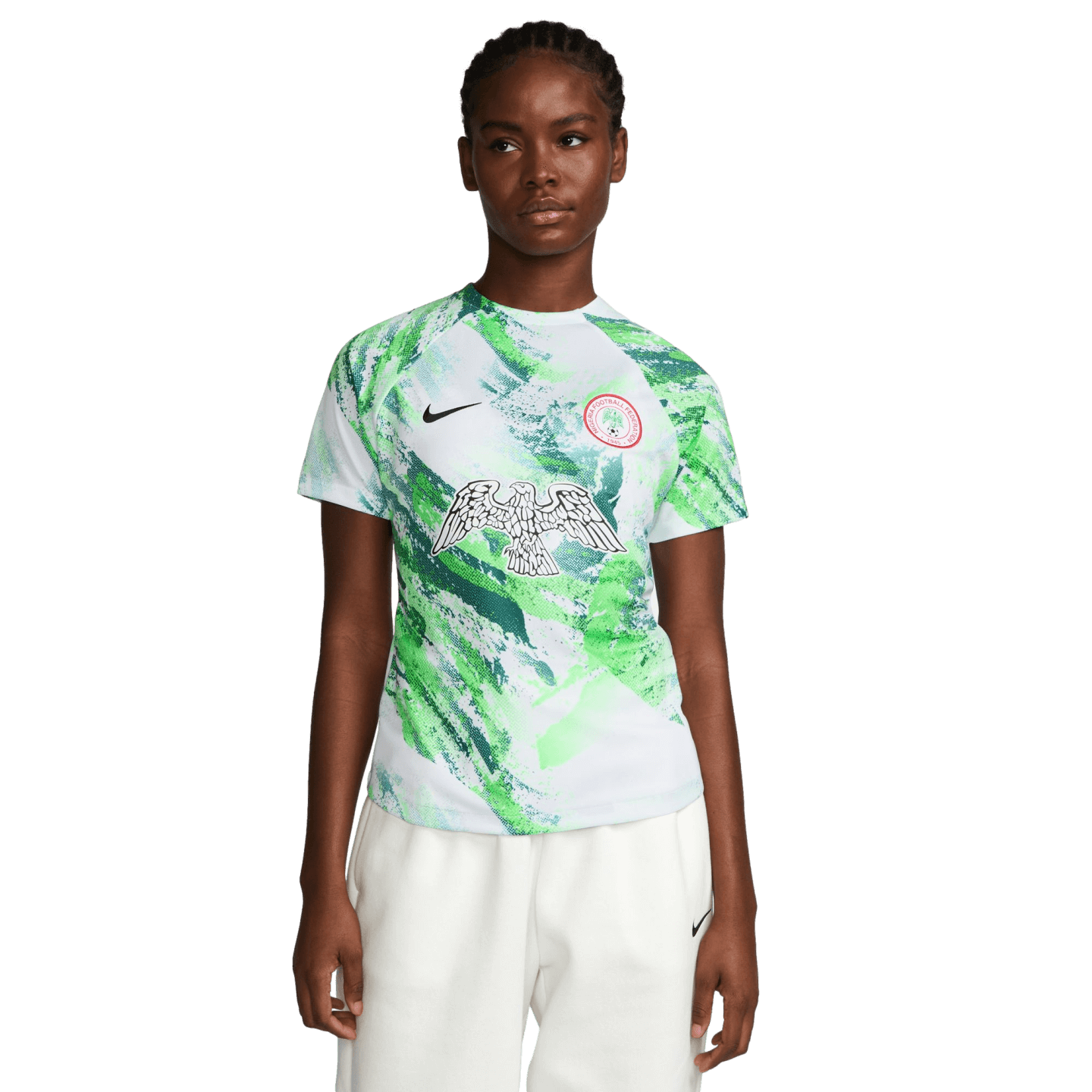 Camiseta de futbol Nike Nigeria Academy Pro para mujer prepartido DR5042 100 color blanco