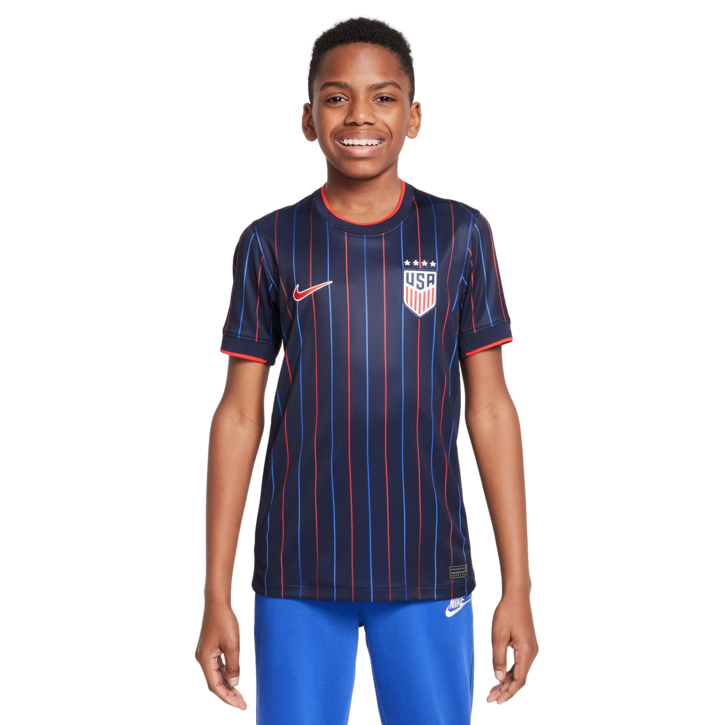 Nike USA 2025 Youth Away Jersey Soccer FZ9208-452 Navy Blue