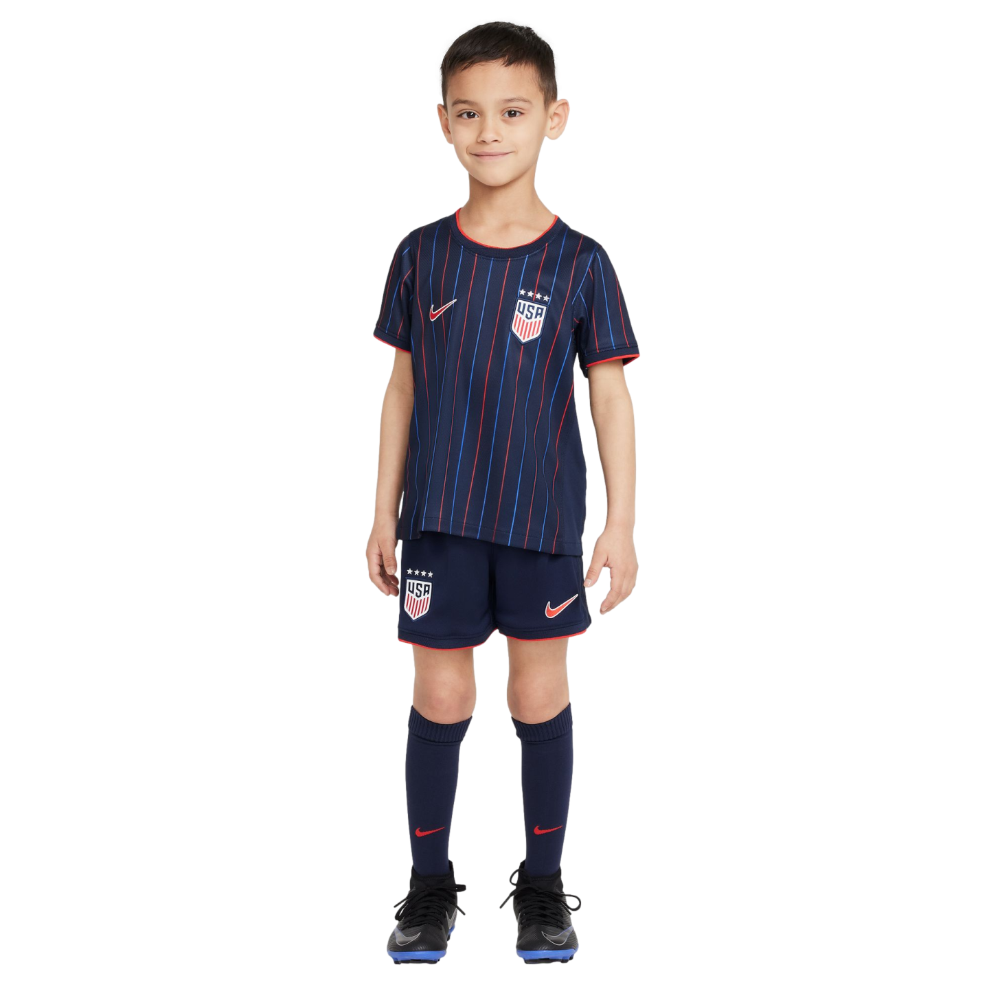 Nike USA 2025 Little Kids Away Kit Soccer FZ9242-452 Navy Blue