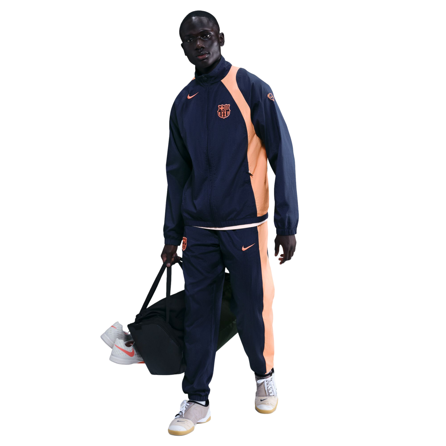 Nike Barcelona T90 Track Jacket Soccer HQ9735-410 Navy Blue