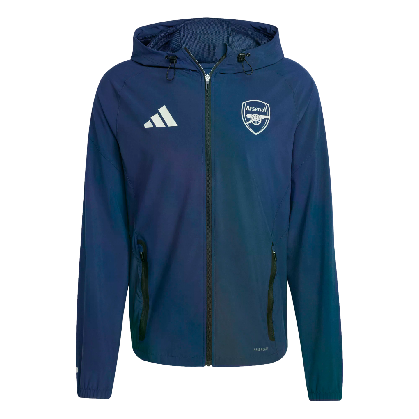 Adidas Arsenal Comp Vis Tech Travel Jacket Soccer JV5339 Navy Blue