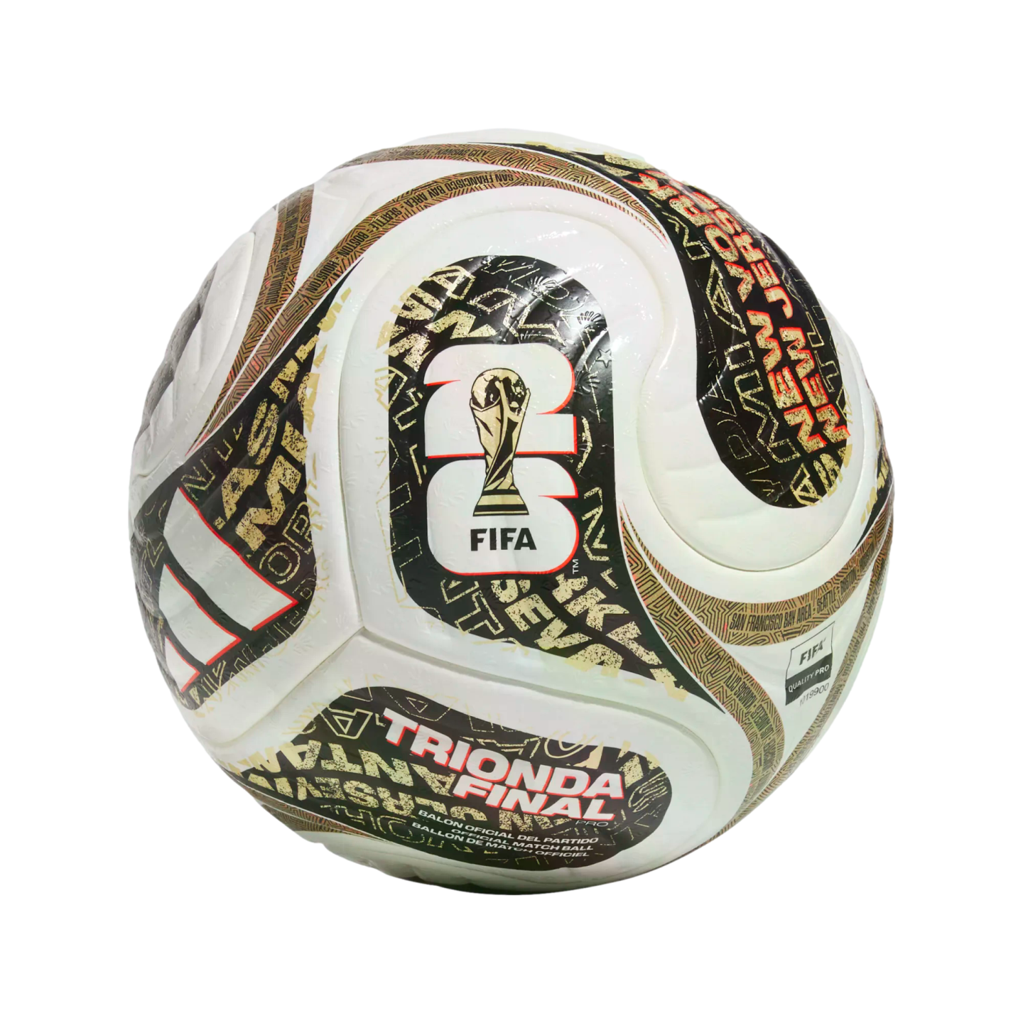 World Cup 2026 Trionda Finals Pro Match Ball Soccer JY8928 White