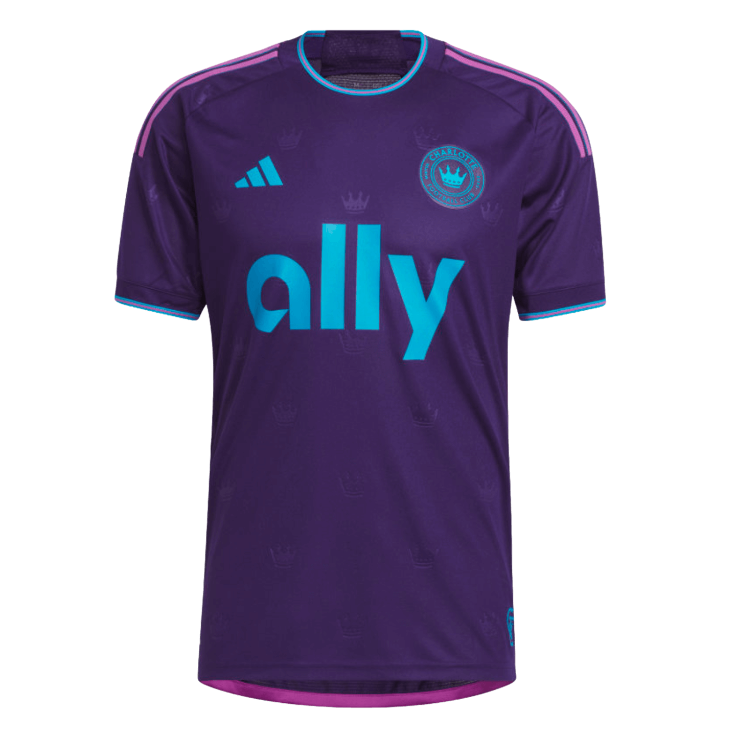 adidas Charlotte FC Away Authentic Jersey 2023, Purple/Blue / 2XL