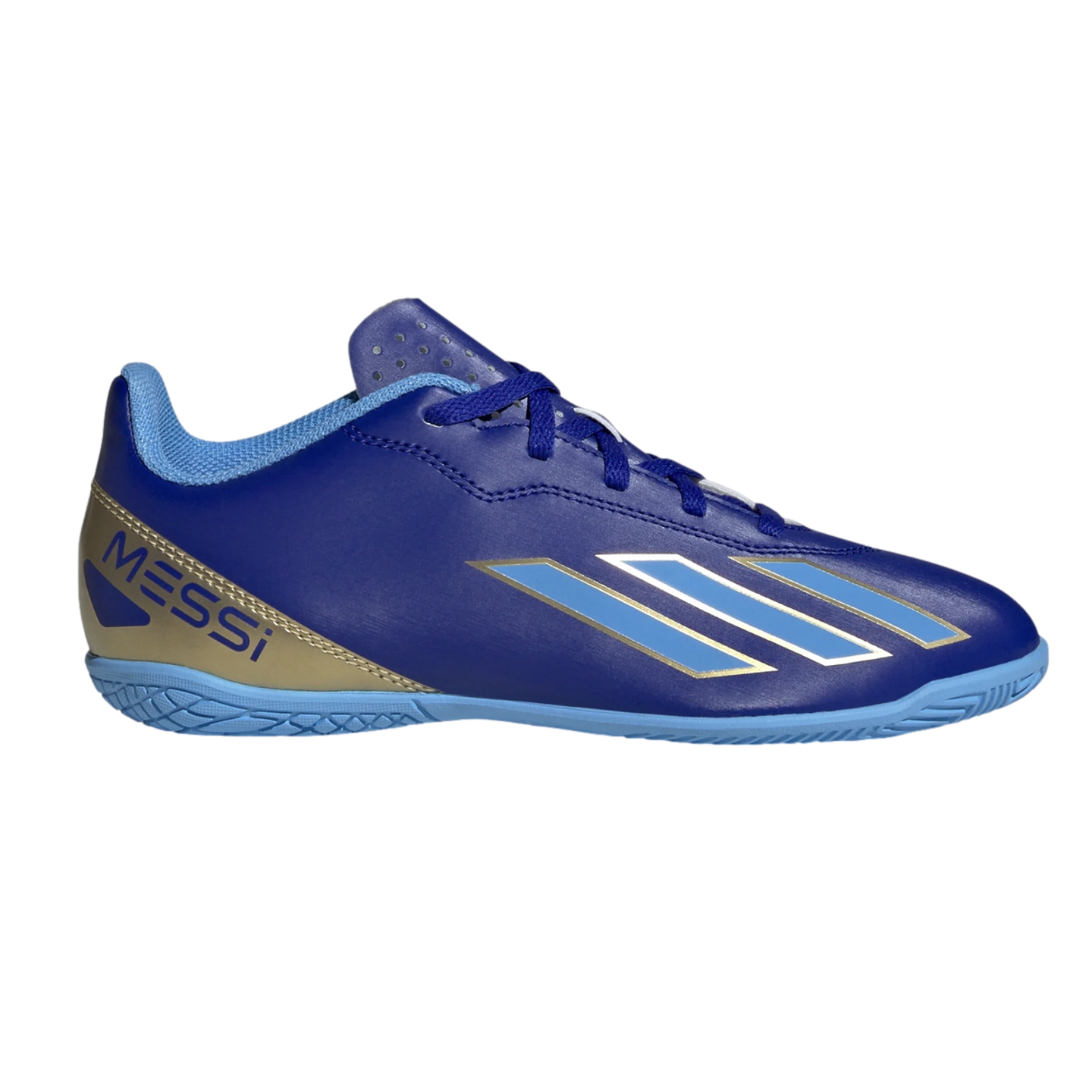 Adidas X Crazyfast Messi Club Youth Indoor Shoes Soccer IE8667 Blue Stefans Soccer Adidas X Crazyfast Messi Club Youth Indoor Shoes Soccer IE8667 Blue Stefans Soccer