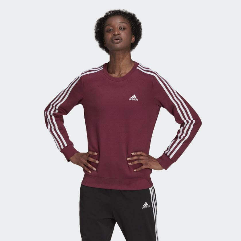 Sudadera polar Adidas Essentials Stripes para mujer