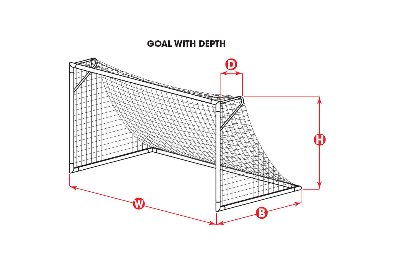 Kwik Goal Net 8FT BY 24FT BY 3FT BY 8.5FT White
