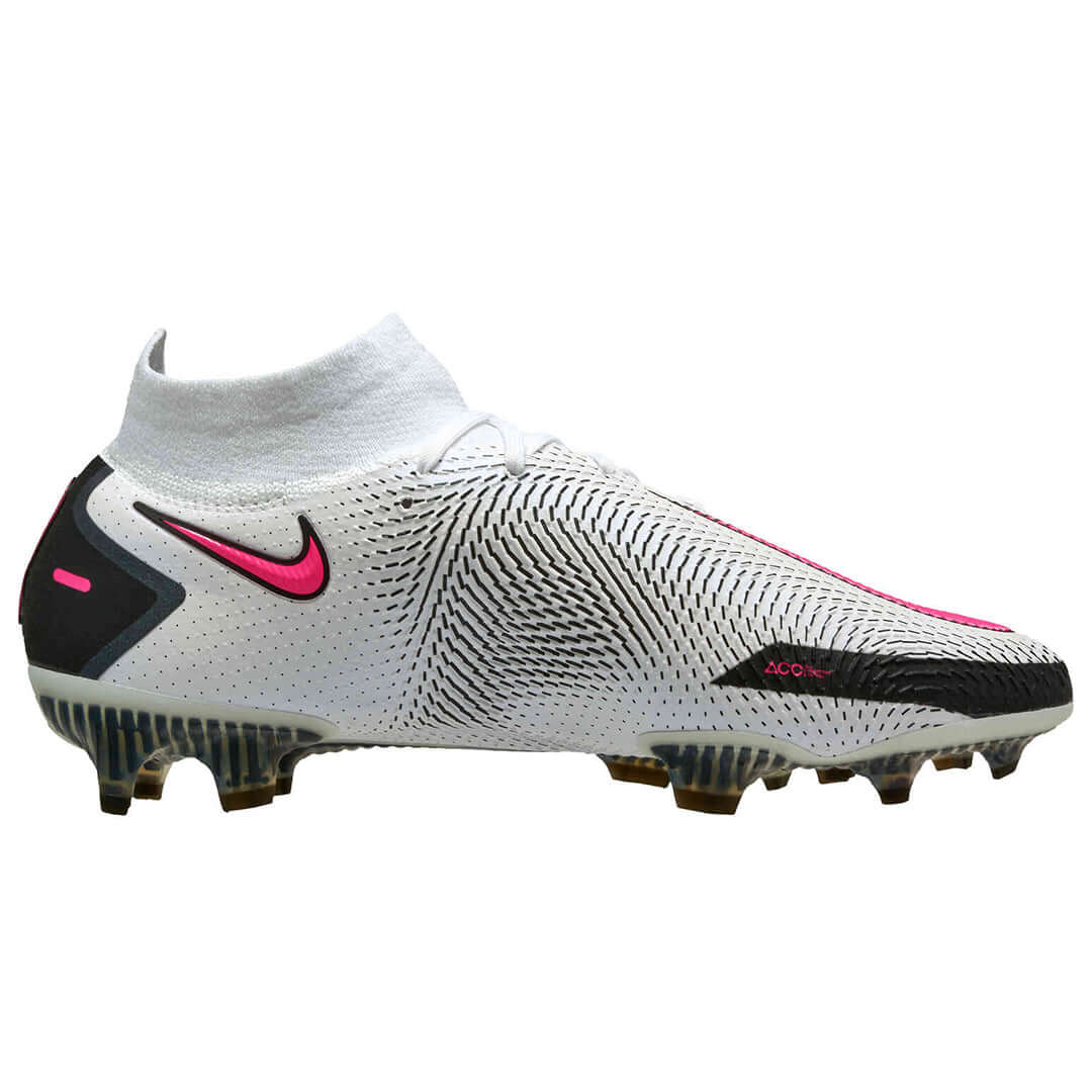 Nike Phantom GT Elite DF Firm Ground Soccer Cleat - White, Pink Swoosh