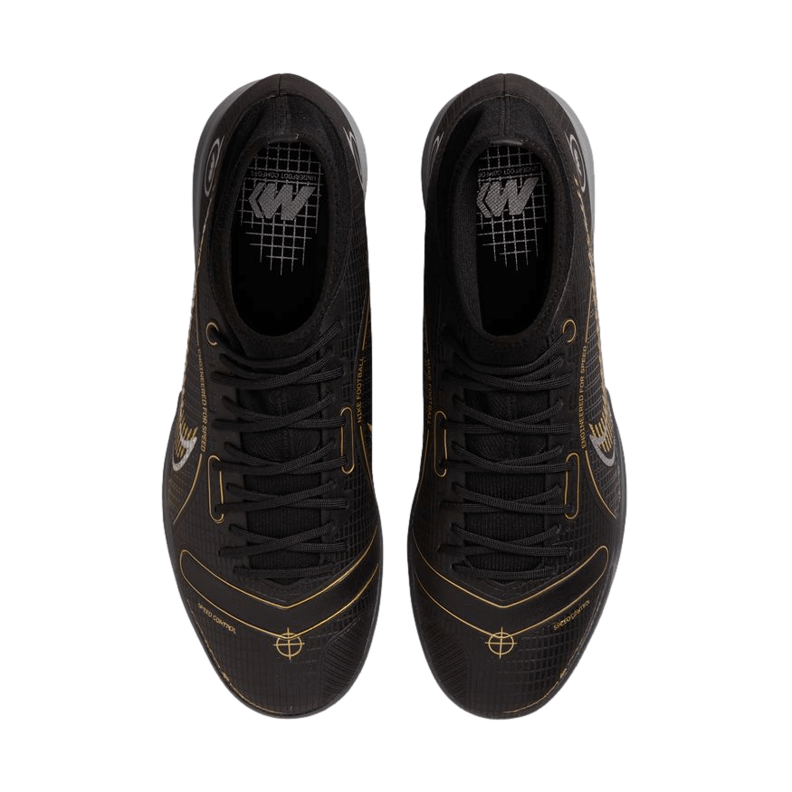 (NIKE-DJ2875-007) Nike Mercurial Superfly 8 Academy Indoor Shoes [black/metallic gold]