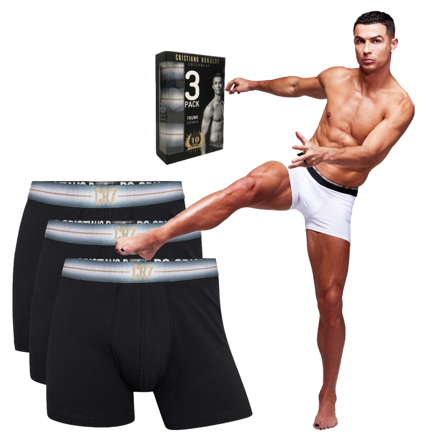 CR7 Underwear Cotton Blend Trunks (3 Pack)