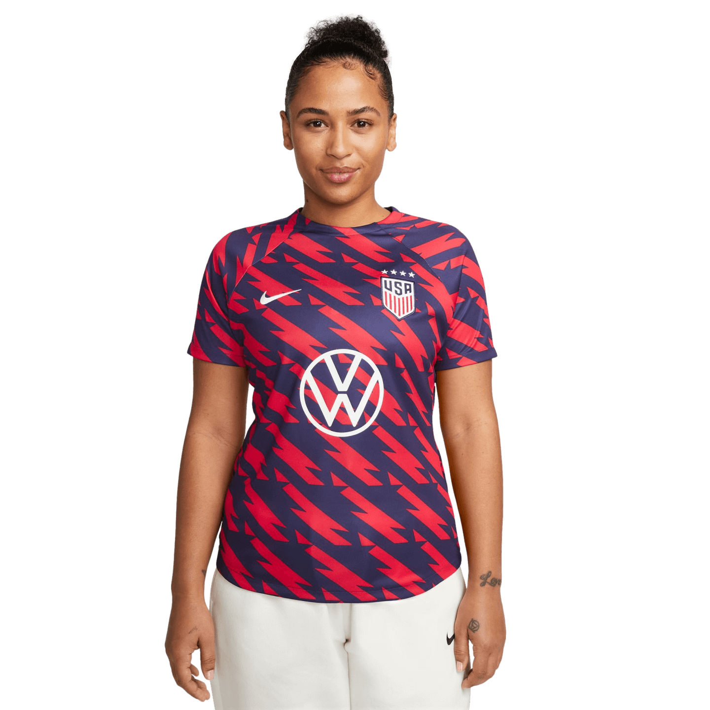 Camiseta prepartido Nike USA Academy Pro para mujer