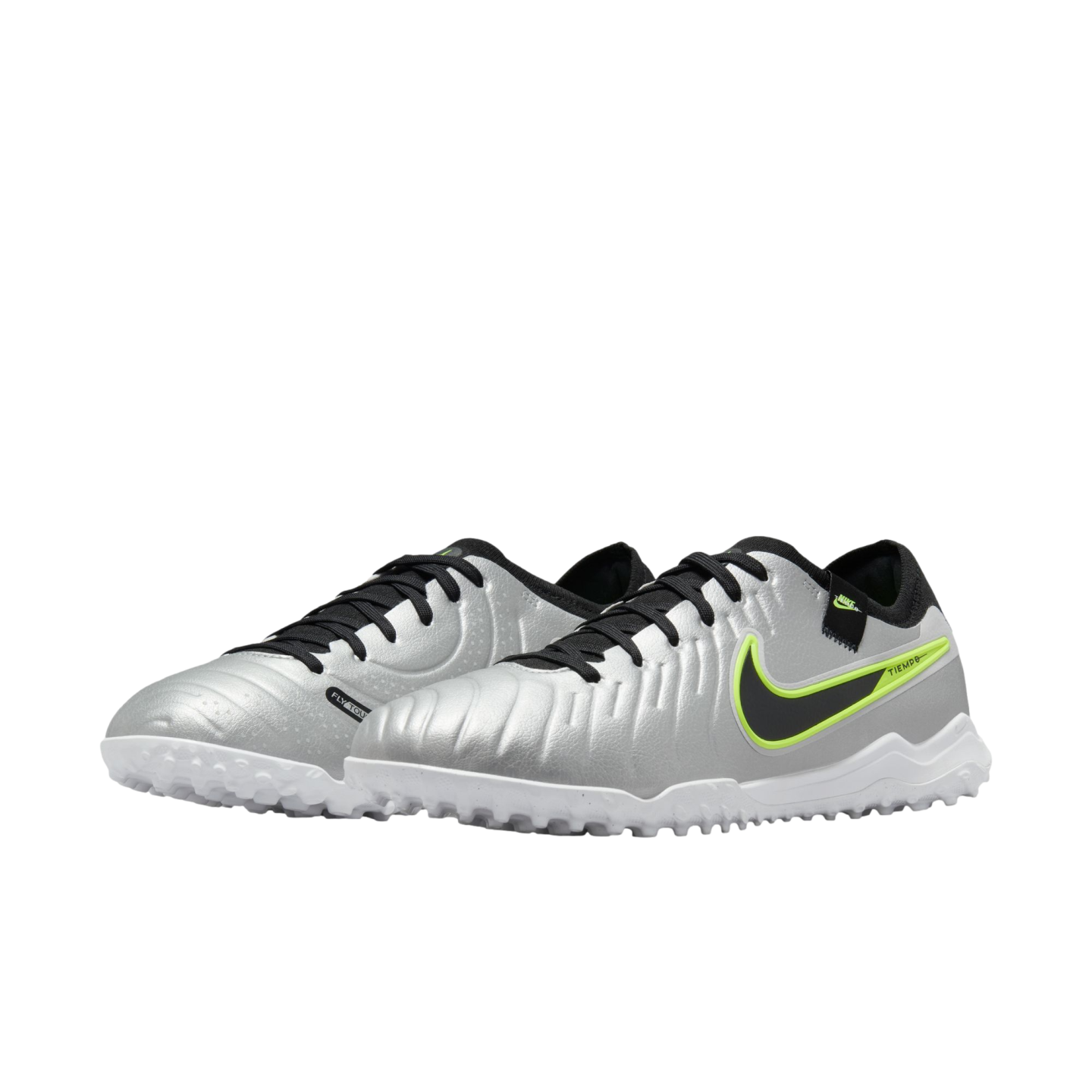 (NIKE-DV4336-001) Zapatillas Nike Tiempo Legend 10 Pro Turf [PLATA METALIZADA/NEGRO VOLTIO] (Lanzamiento el 17/10/24)