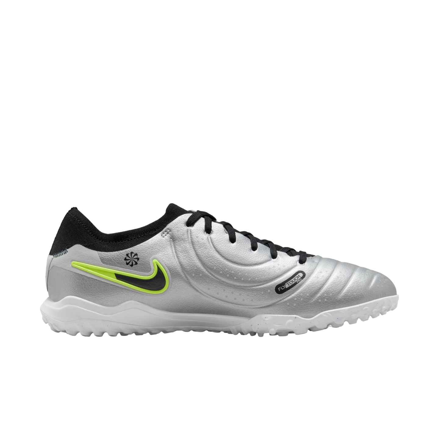 (NIKE-DV4336-001) Zapatillas Nike Tiempo Legend 10 Pro Turf [PLATA METALIZADA/NEGRO VOLTIO] (Lanzamiento el 17/10/24)