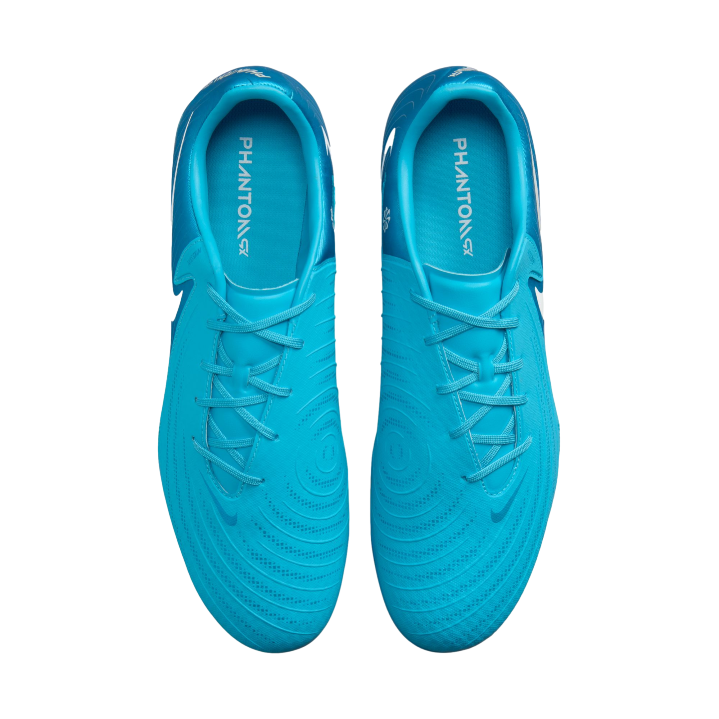 (NIKE-FD6723-400) Botas de fútbol para terreno firme Nike Phantom GX 2 Academy [FURIA AZUL/BLANCO] (lanzamiento el 22/7/24)