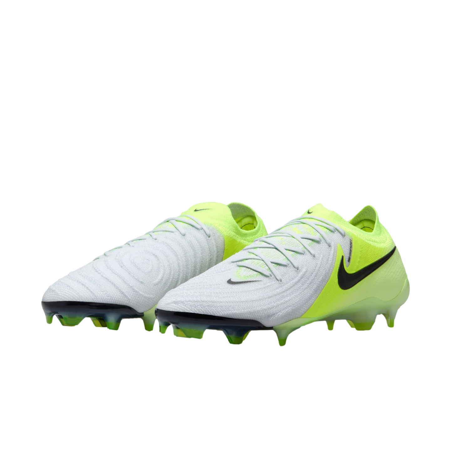 (NIKE-FJ2559-003) Botas de fútbol para terreno firme Nike Phantom GX 2 Elite [PLATA METALIZADA/NEGRO VOLTIO] (lanzamiento el 14/10/24)