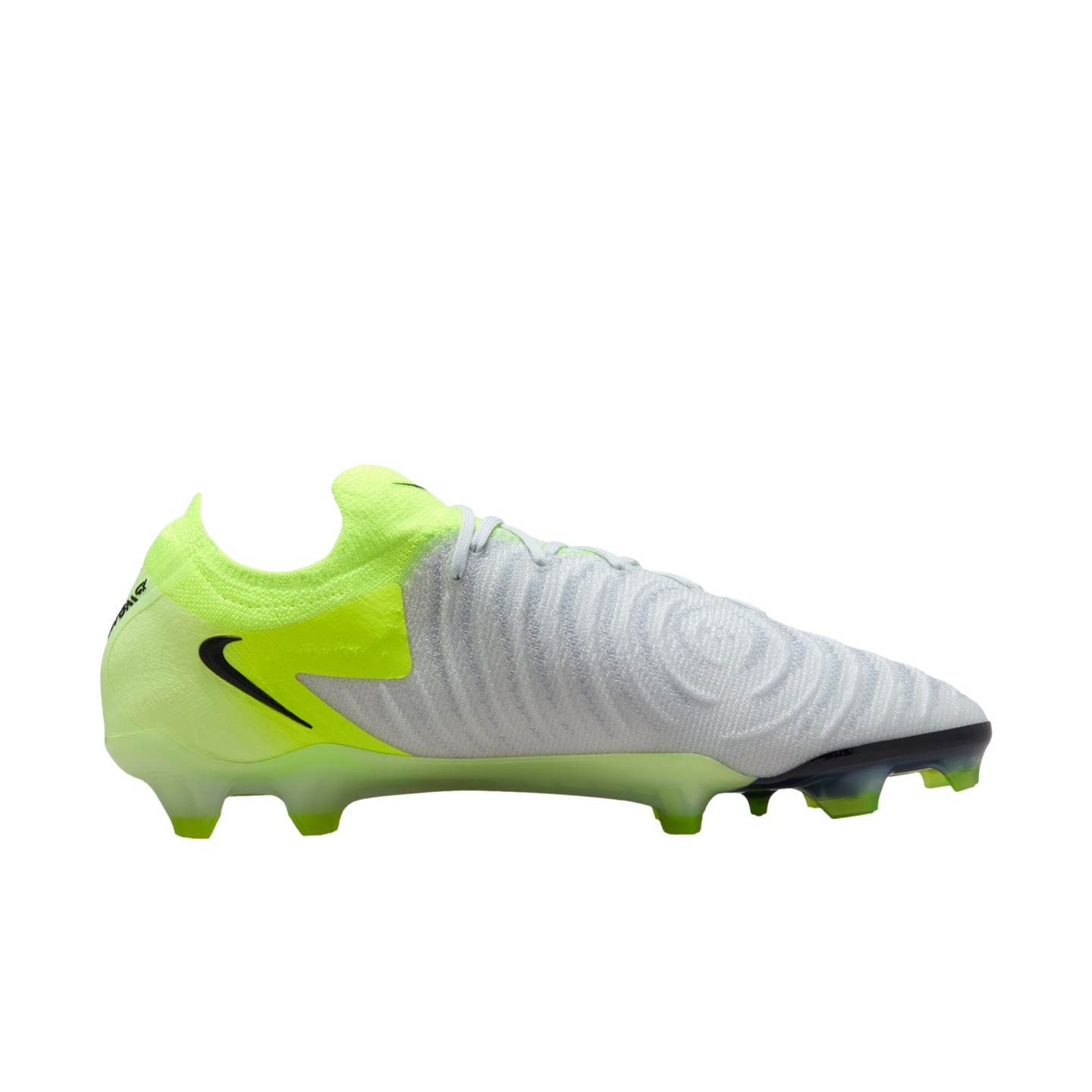 (NIKE-FJ2559-003) Botas de fútbol para terreno firme Nike Phantom GX 2 Elite [PLATA METALIZADA/NEGRO VOLTIO] (lanzamiento el 14/10/24)