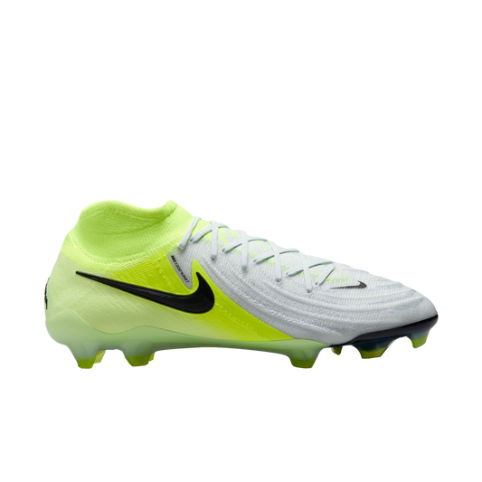 (NIKE-FJ2572-003) Botas de fútbol para terreno firme Nike Phantom Luna 2 Elite [PLATA METALIZADA/NEGRO VOLTIO] (lanzamiento el 14/10/24)