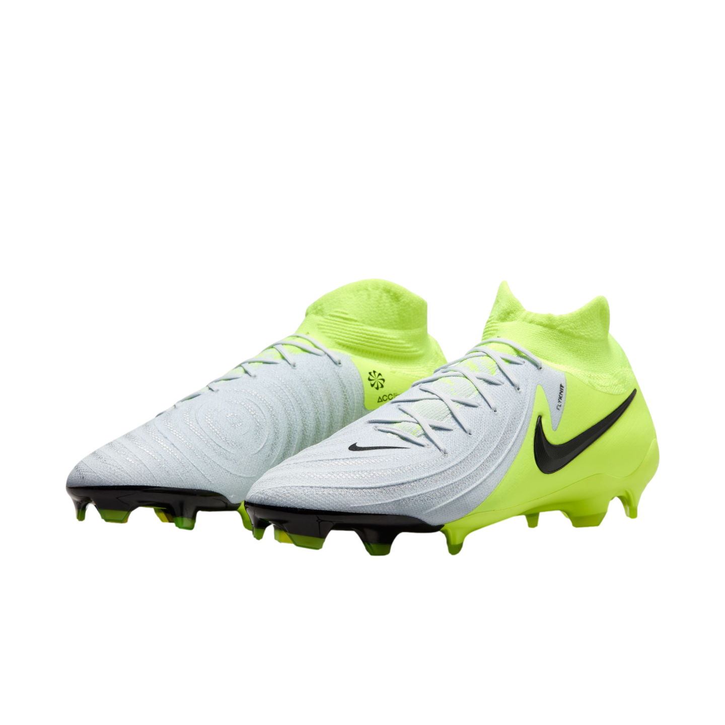 (NIKE-FJ2575-003) Botas de fútbol para terreno firme Nike Phantom Luna 2 Pro [PLATA METALIZADA/NEGRO VOLTIO] (lanzamiento el 17/10/24)