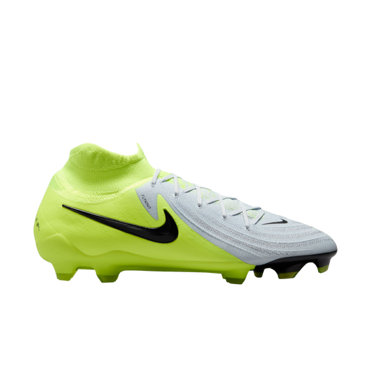 (NIKE-FJ2575-003) Botas de fútbol para terreno firme Nike Phantom Luna 2 Pro [PLATA METALIZADA/NEGRO VOLTIO] (lanzamiento el 17/10/24)