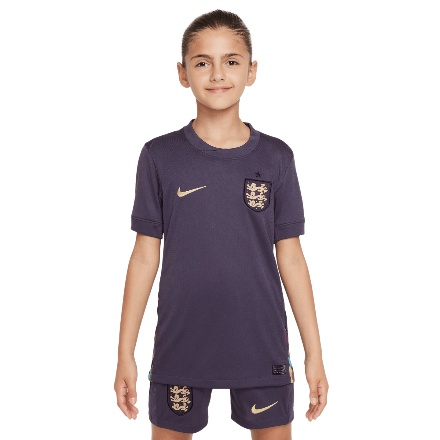 Camiseta de futbol de visitante para jovenes Nike Inglaterra 2024 FJ4368 573 purpura