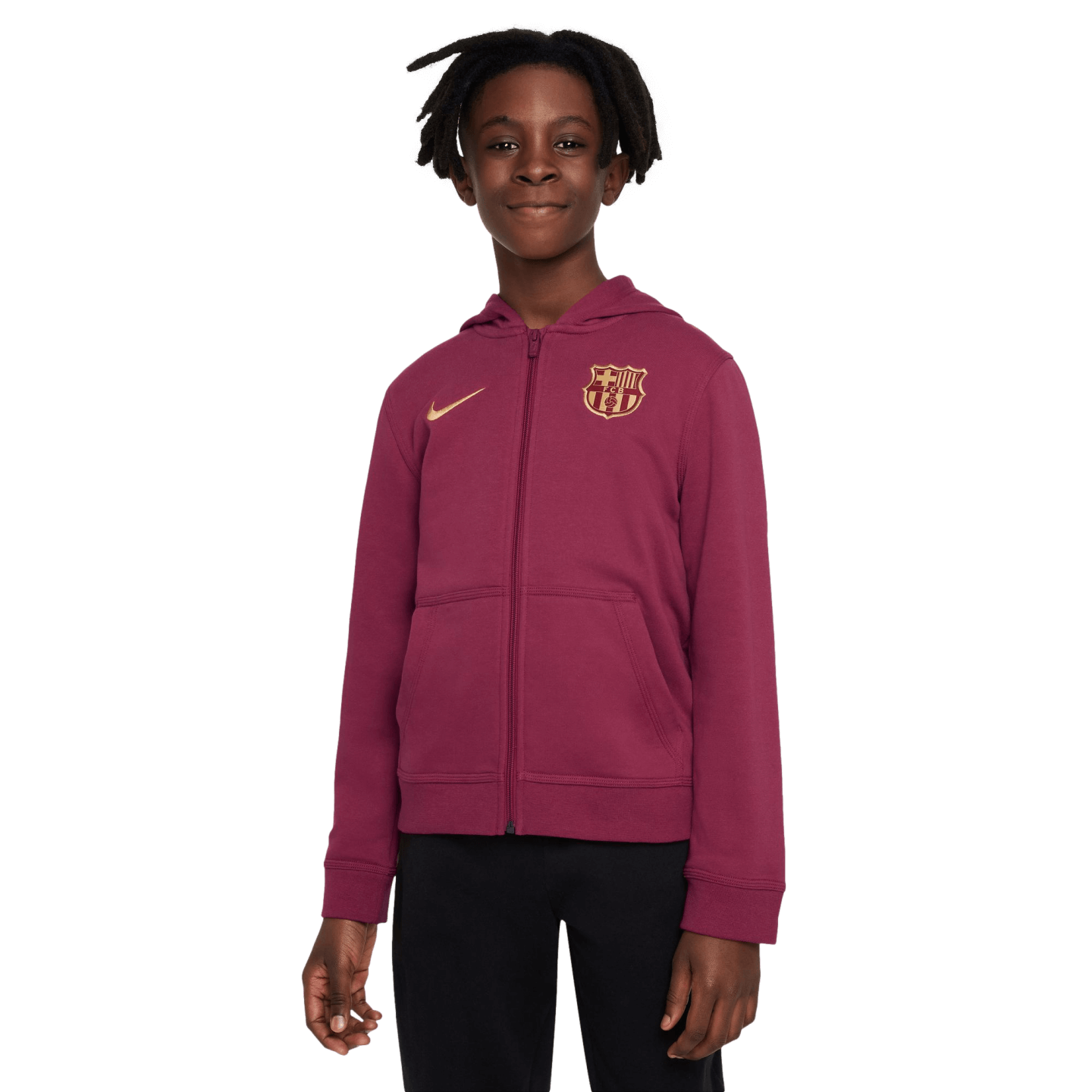 Sudadera con capucha y cremallera completa para jóvenes del club Nike Barcelona