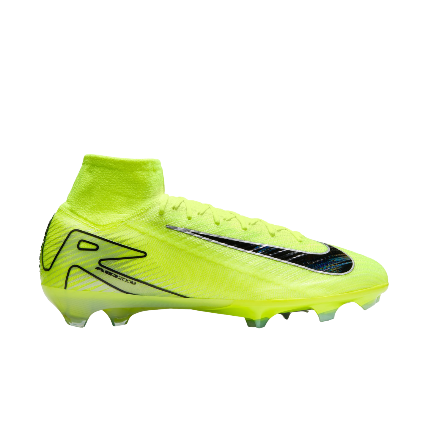 (NIKE-FQ1454-700) Botas de fútbol para terreno firme Nike Mercurial Superfly 10 Elite [VOLT/BLACK] (lanzamiento el 14/10/24)