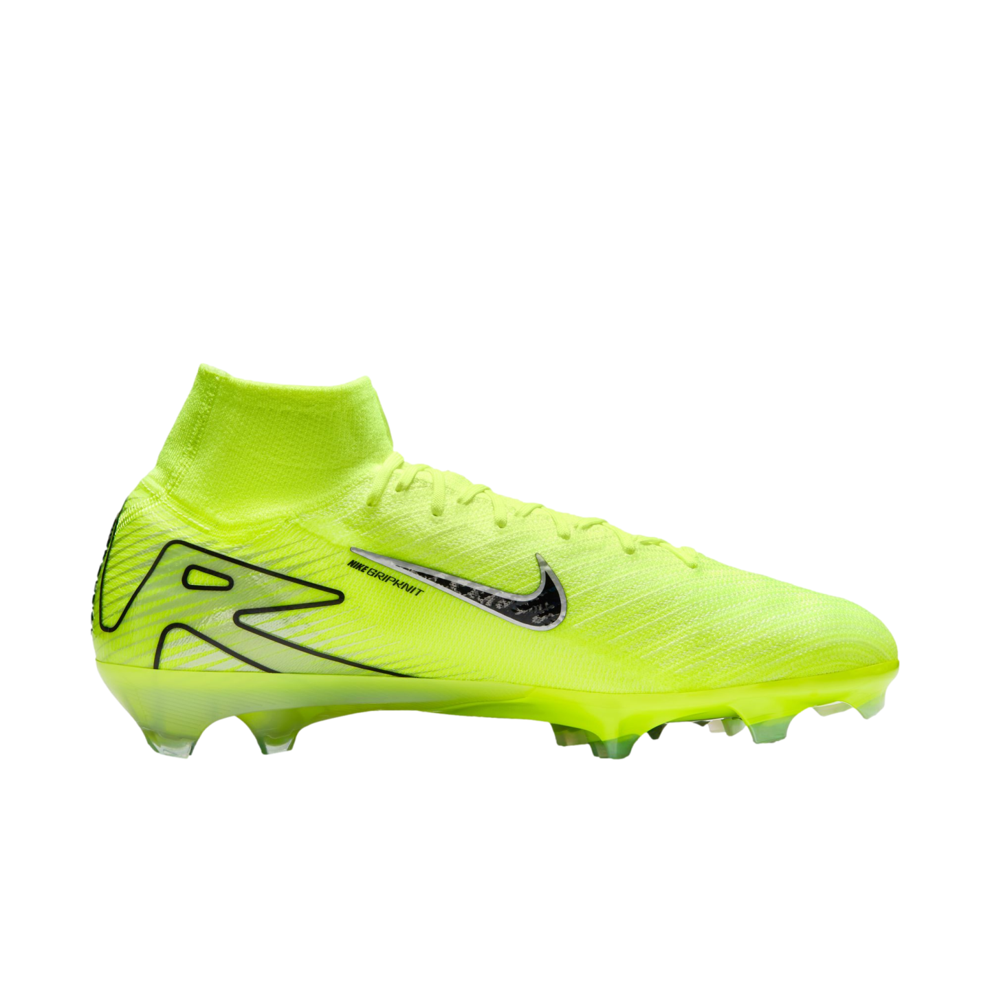 (NIKE-FQ1454-700) Botas de fútbol para terreno firme Nike Mercurial Superfly 10 Elite [VOLT/BLACK] (lanzamiento el 14/10/24)