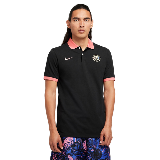 (NIKE-FQ3048-010) Camiseta polo ajustada Nike Club America [NEGRO/TIZA CORAL/TIZA CORAL] (lanzamiento el 1/10/24)