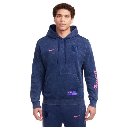 (NIKE-FQ3093-492) Sudadera con capucha Nike Atletico Madrid Club [BLUE VOID/PINK GLOW] (lanzamiento el 1/9/24)