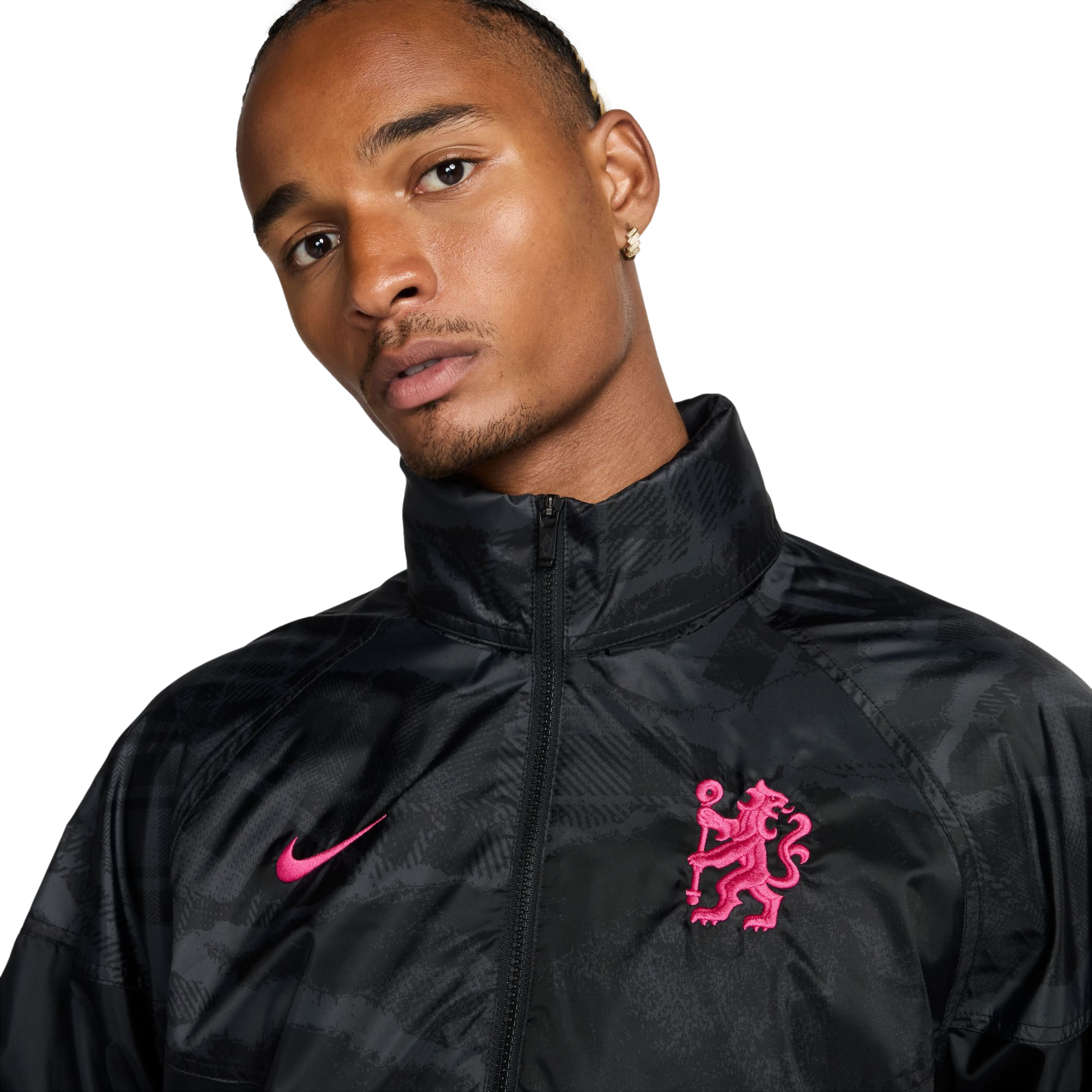 (NIKE-FQ3182-010) Chaqueta anorak Nike Chelsea Windrunner [NEGRO/ROSA PRIME] (lanzamiento el 1/9/24)