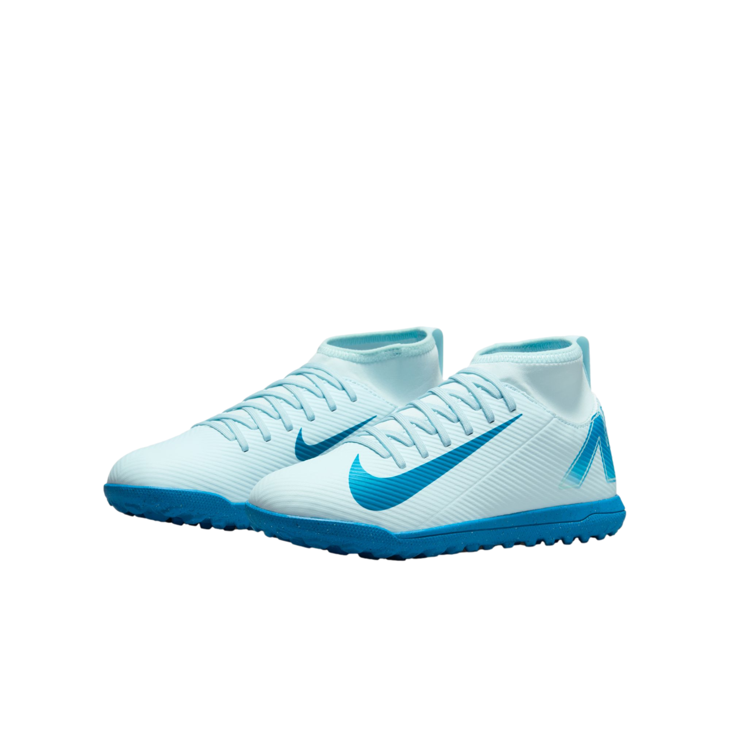 (NIKE-FQ8313-400) Zapatillas de césped artificial para jóvenes Nike Mercurial Superfly 10 Club [AZUL GLACIAR/ÓRBITA AZUL]