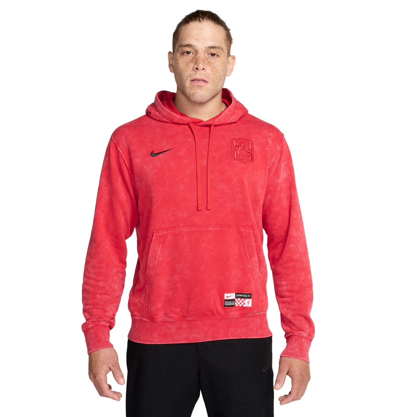 (NIKE-FZ4135-679) Sudadera con capucha Nike Liverpool Club French Terry [ROJO UNIVERSITARIO/NEGRO] (lanzamiento el 1/9/24)