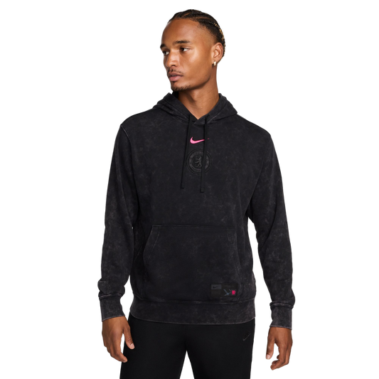 (NIKE-FZ4173-010) Sudadera con capucha Nike Chelsea Club [NEGRO/ROSA PRIME] (lanzamiento el 1/9/24)