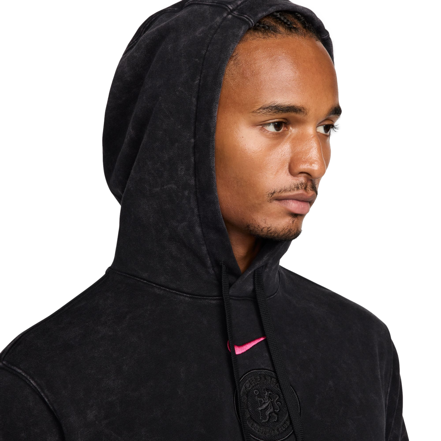 (NIKE-FZ4173-010) Sudadera con capucha Nike Chelsea Club [NEGRO/ROSA PRIME] (lanzamiento el 1/9/24)