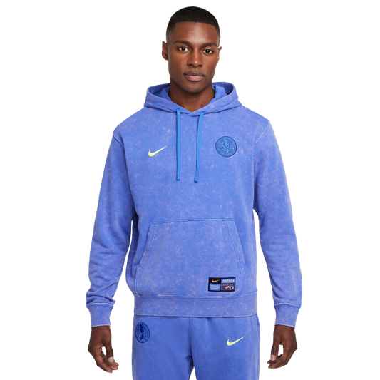 (NIKE-FZ8554-433) Sudadera con capucha Nike Club America Club [AZUL MEDIO/CHIFÓN LIMÓN] (Lanzamiento el 1/9/24)