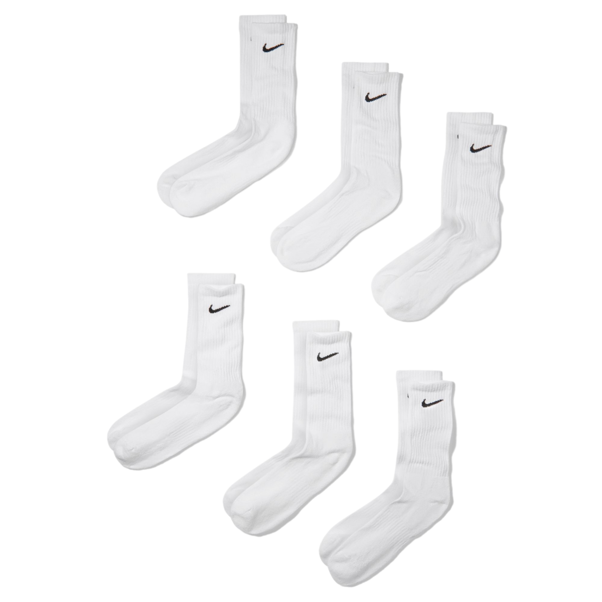 Nike Everyday Cushioned Crew Socks (6 Pack) - White
