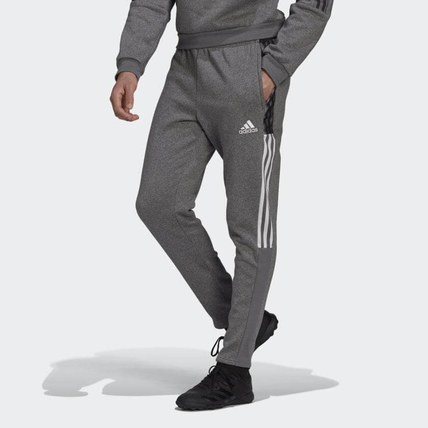 Grey Soccer Tiro Pants Adidas Men's Tiro 21 Sweat Pants With Zip