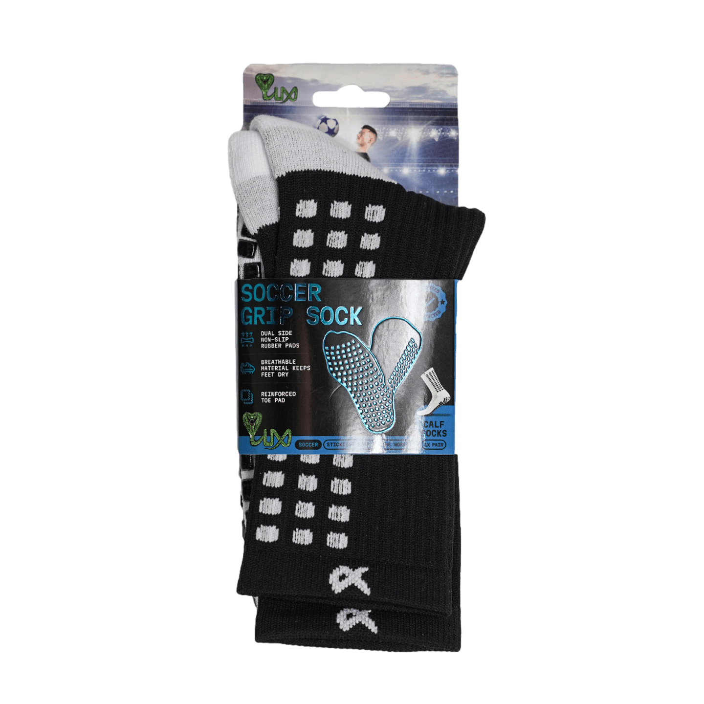 Lux Soccer Grip Calf Socks