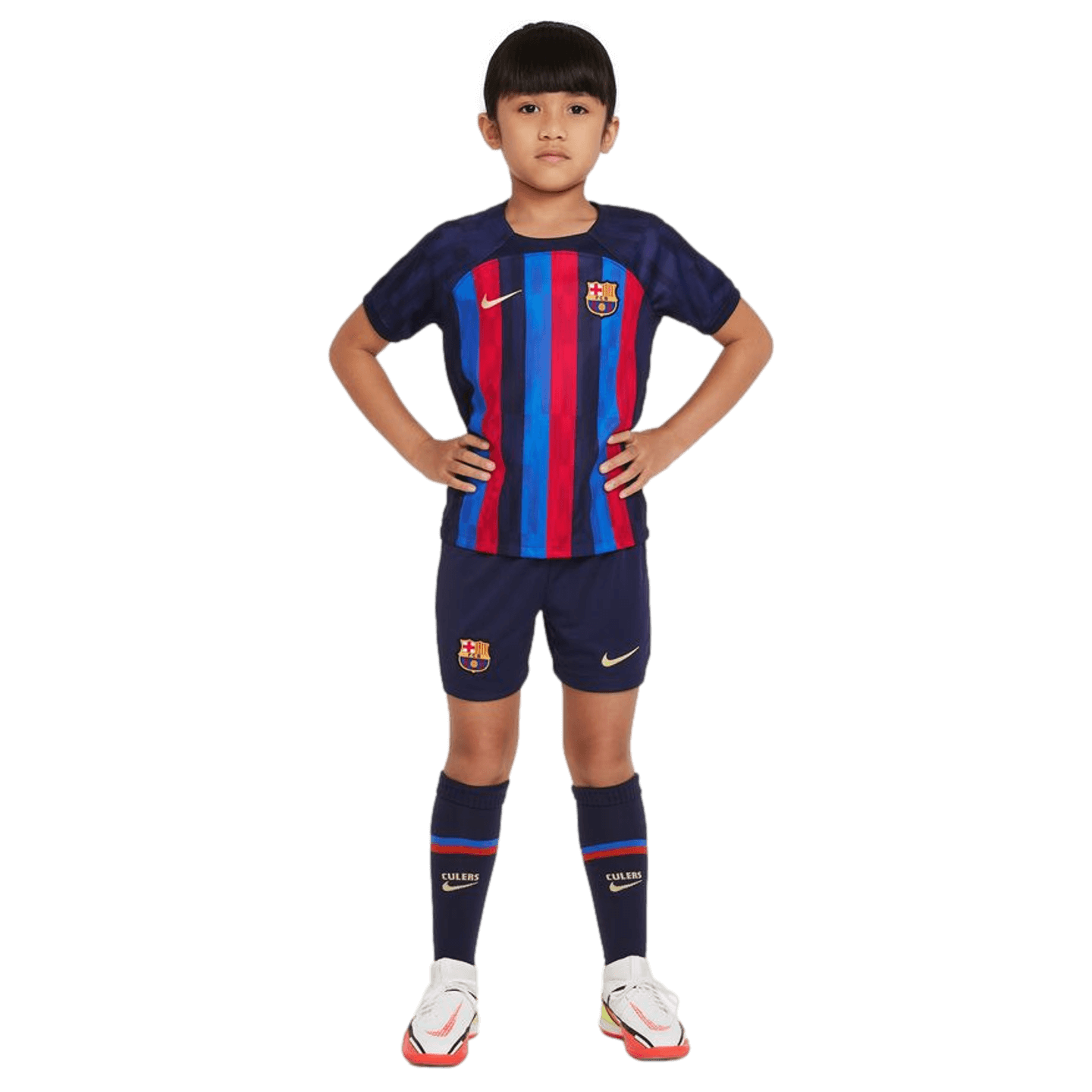 Kit local Nike Barcelona 22/23 para niños pequeños