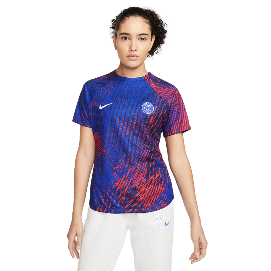 Camiseta Nike para mujer previa al partido del Paris Saint-Germain