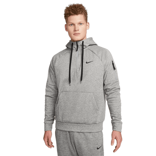 Nike Men's Therma-FIT 1/4 Zip Fitness Soccer Hoodie - Grey