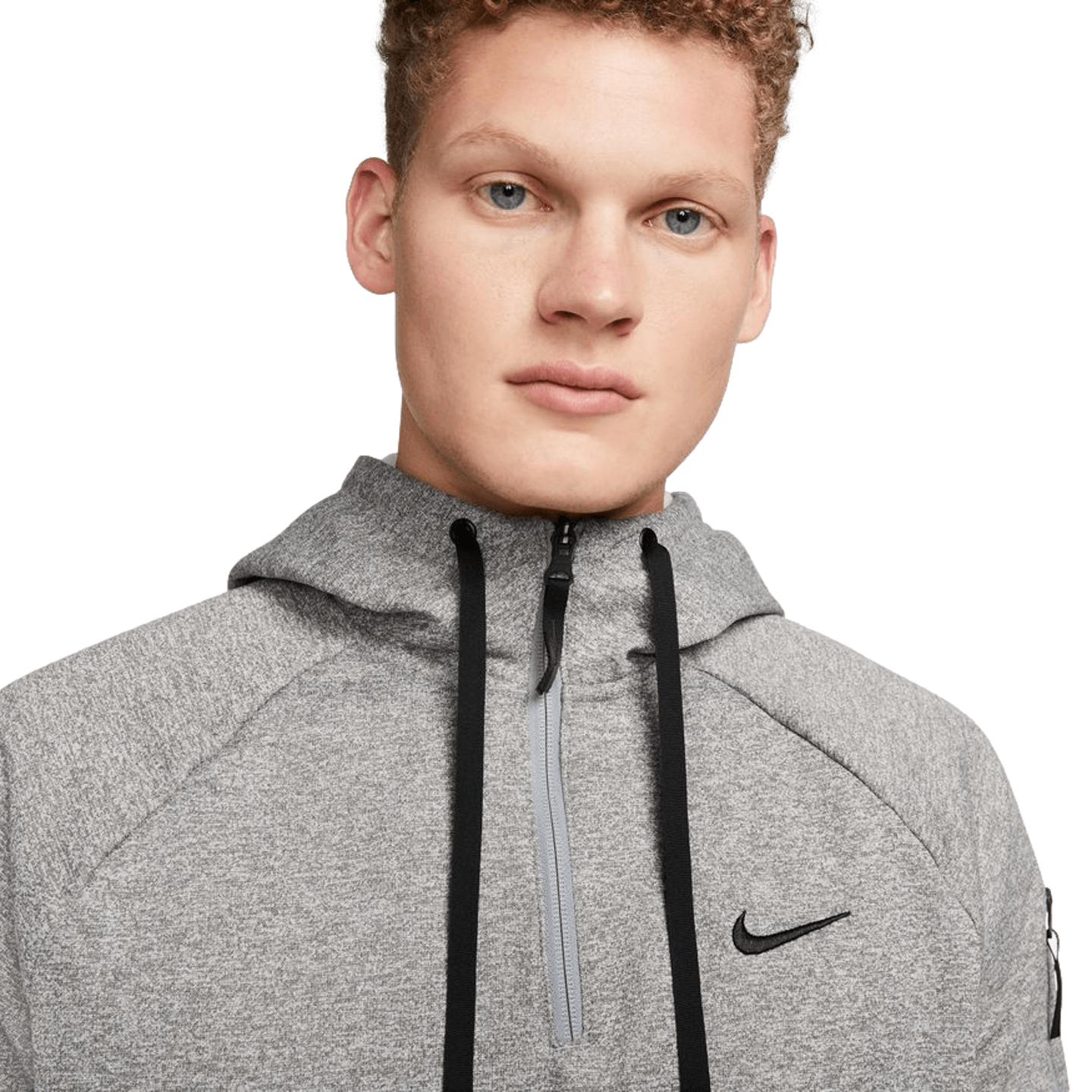 Nike Men's Therma-FIT 1/4 Zip Fitness Soccer Hoodie - Grey