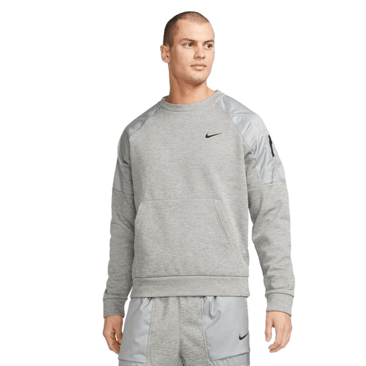 Nike Men's Therma-FIT Crew Fleece Sweatshirt - Grey