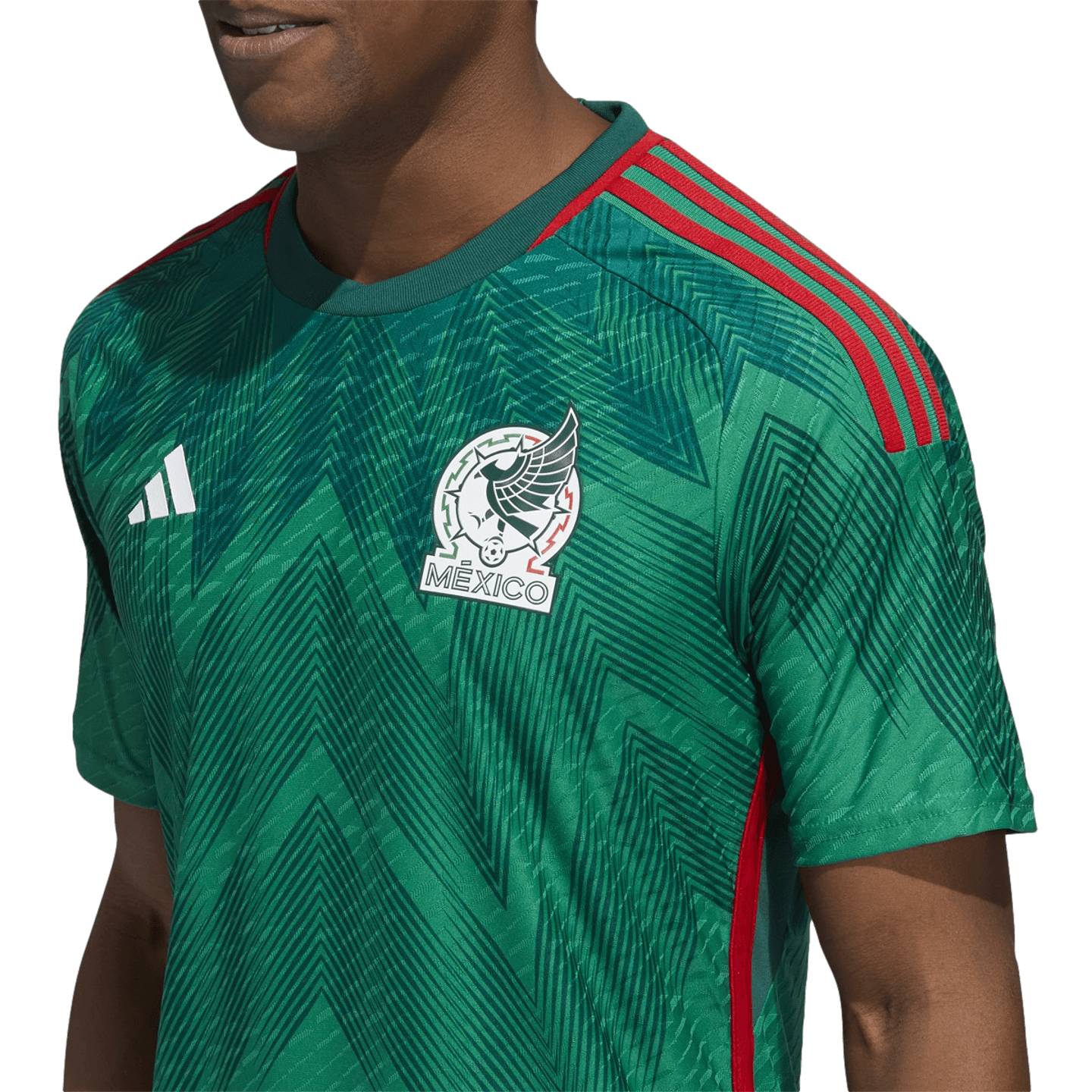 Camiseta local autentica de Adidas para hombre de la Copa Mundial de Qatar 2022 de Mexico Verde