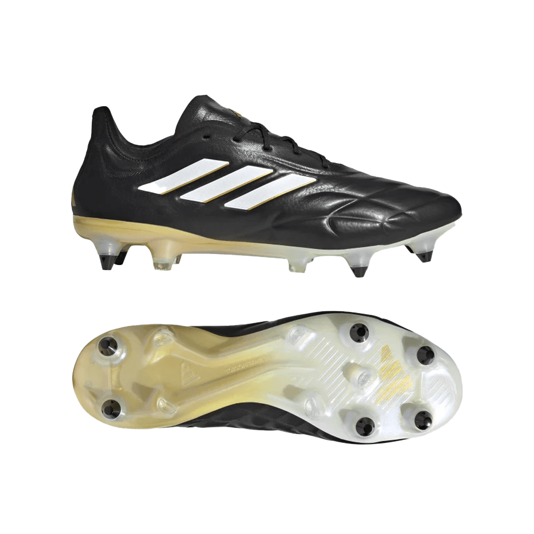 Adidas Copa Pure.1 SG Soft Ground Soccer Cleats Black White Gold Stefans Soccer