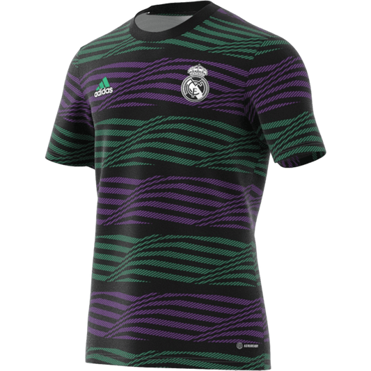 Camiseta prepartido del Real Madrid de Adidas