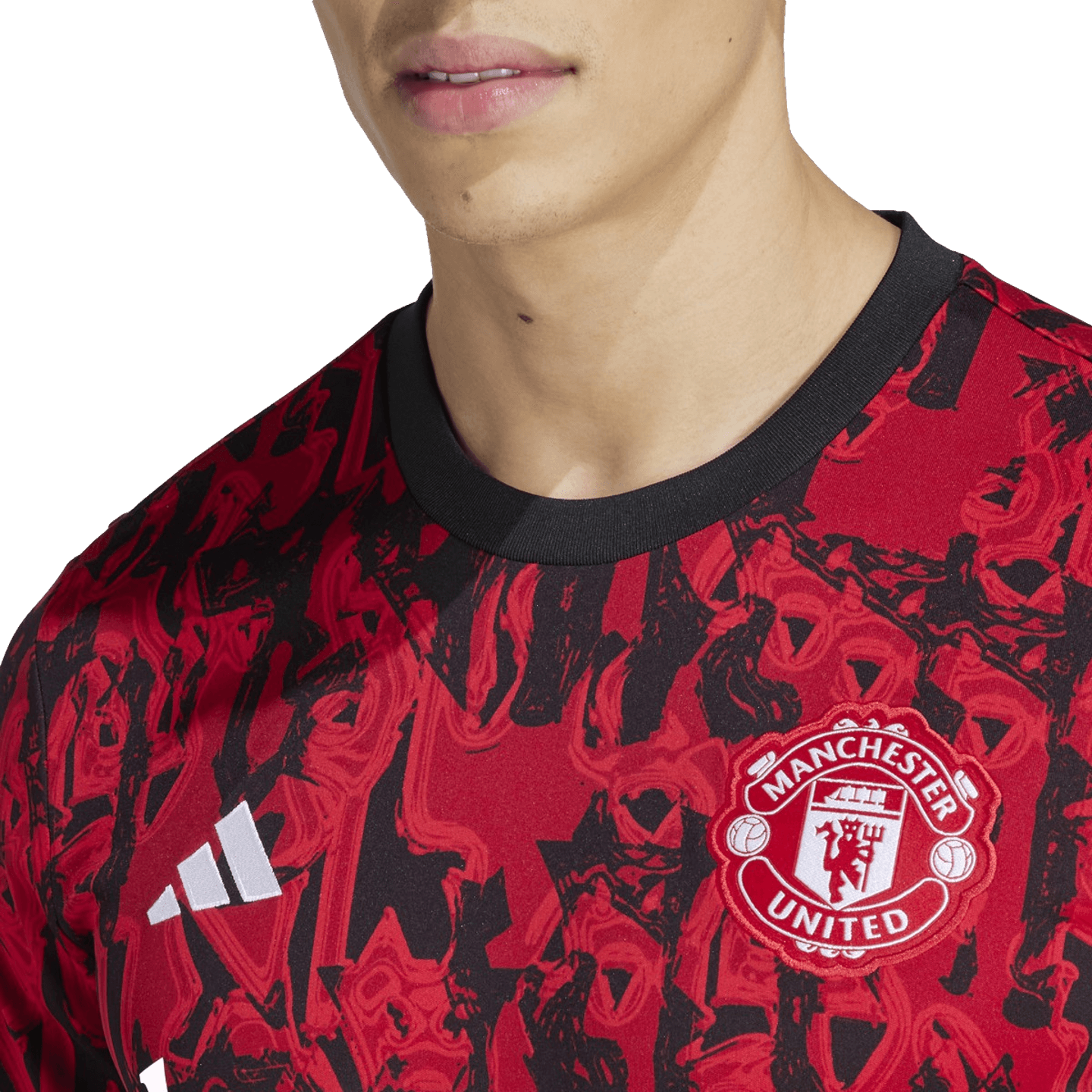 Camiseta prepartido del Manchester United de Adidas