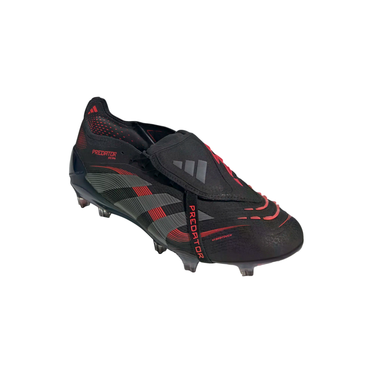 (ADID-ID8964) Botas de fútbol para terreno firme Adidas Predator Elite con lengüeta plegable [CBLACK/GREFOU/LUCRED] (lanzamiento el 23/1/25)